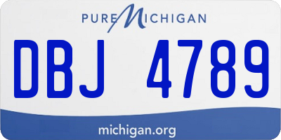 MI license plate DBJ4789
