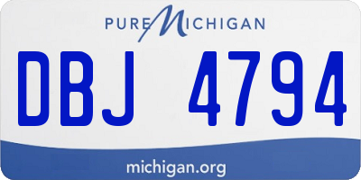 MI license plate DBJ4794
