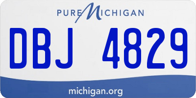 MI license plate DBJ4829