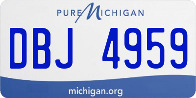 MI license plate DBJ4959