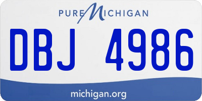 MI license plate DBJ4986