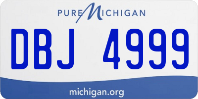 MI license plate DBJ4999