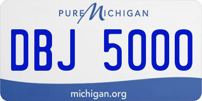 MI license plate DBJ5000