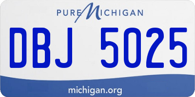 MI license plate DBJ5025
