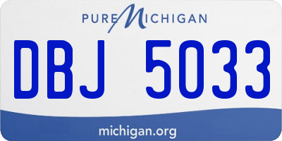 MI license plate DBJ5033