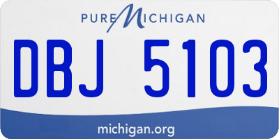 MI license plate DBJ5103