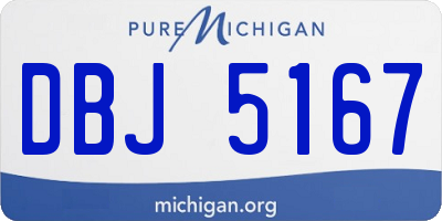 MI license plate DBJ5167