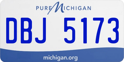 MI license plate DBJ5173