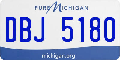 MI license plate DBJ5180