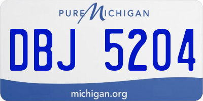 MI license plate DBJ5204