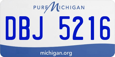 MI license plate DBJ5216
