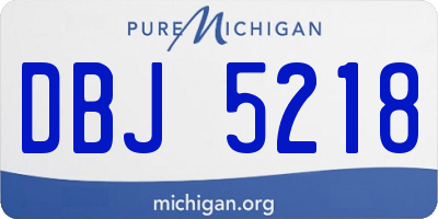 MI license plate DBJ5218