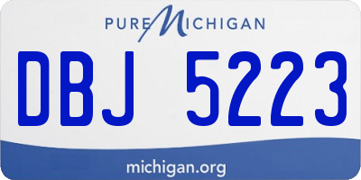 MI license plate DBJ5223