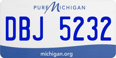 MI license plate DBJ5232