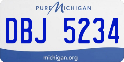 MI license plate DBJ5234