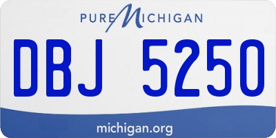 MI license plate DBJ5250