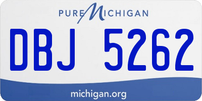 MI license plate DBJ5262