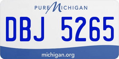 MI license plate DBJ5265