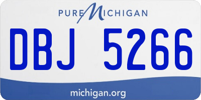 MI license plate DBJ5266