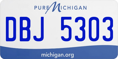 MI license plate DBJ5303