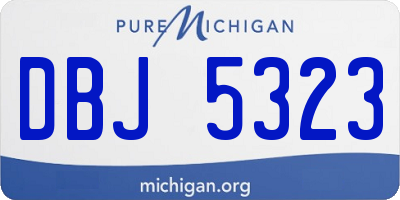 MI license plate DBJ5323