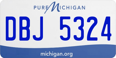 MI license plate DBJ5324