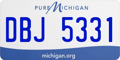MI license plate DBJ5331