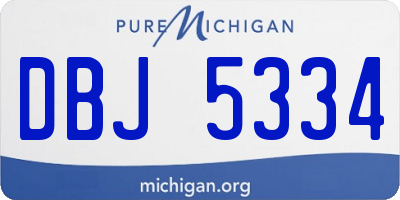 MI license plate DBJ5334