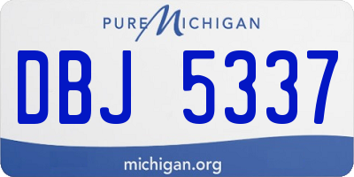 MI license plate DBJ5337