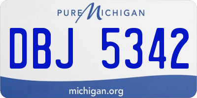 MI license plate DBJ5342