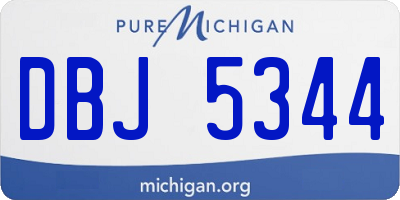 MI license plate DBJ5344