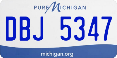 MI license plate DBJ5347