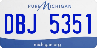 MI license plate DBJ5351
