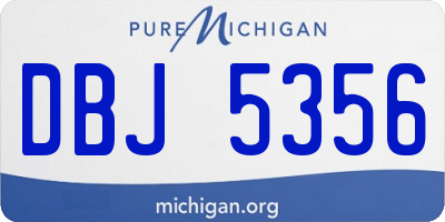 MI license plate DBJ5356