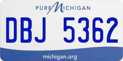 MI license plate DBJ5362