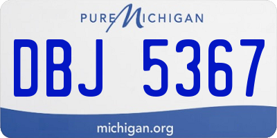 MI license plate DBJ5367