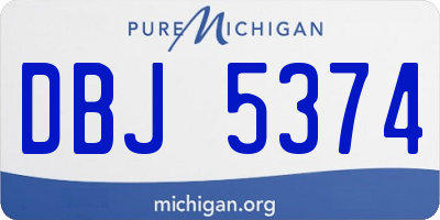 MI license plate DBJ5374