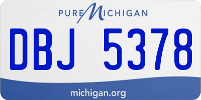 MI license plate DBJ5378