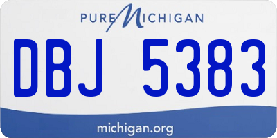 MI license plate DBJ5383