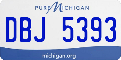 MI license plate DBJ5393