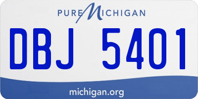 MI license plate DBJ5401