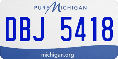 MI license plate DBJ5418