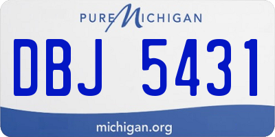 MI license plate DBJ5431