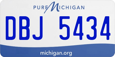 MI license plate DBJ5434