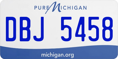 MI license plate DBJ5458
