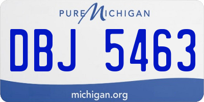 MI license plate DBJ5463