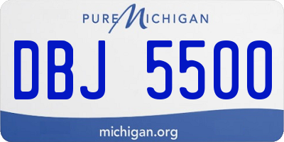 MI license plate DBJ5500