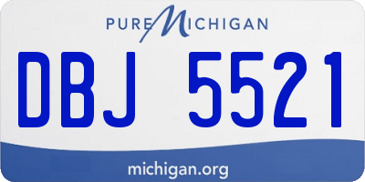 MI license plate DBJ5521