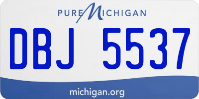 MI license plate DBJ5537