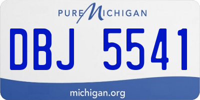 MI license plate DBJ5541